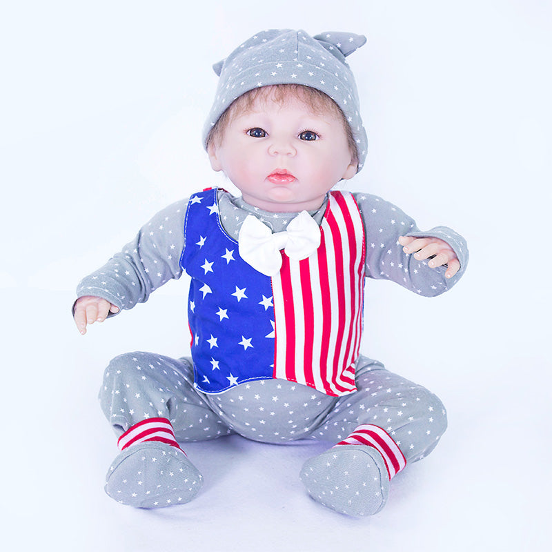45 Cm Silicone Baby Reborn Dolls Handmade Soft Body New Born Bebe Realistic Menina Bonecas Children Gift