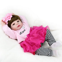 55cm Full Body Silicone Reborn Baby Doll Toys Lifelike Baby-Reborn Princess Doll Child Birthday Christmas Gift Girls Brinquedos