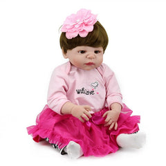 55cm Full Body Silicone Reborn Baby Doll Toys Lifelike Baby-Reborn Princess Doll Child Birthday Christmas Gift Girls Brinquedos