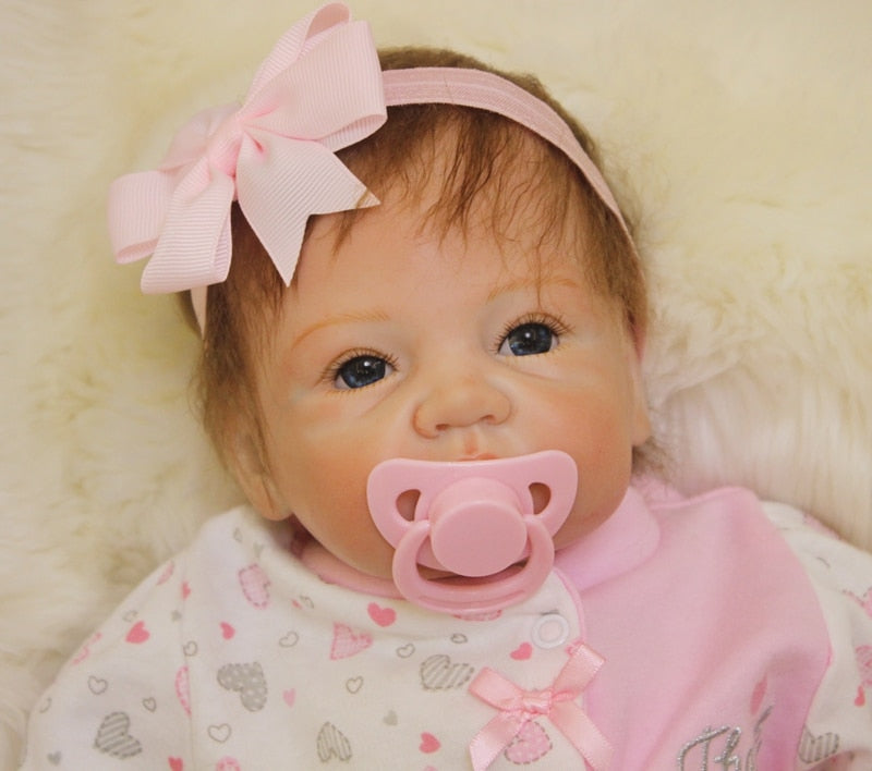55cm Soft Vinyl Baby Dolls Reborn Babe Doll Toys for Kids Birthday Christmas Gifts Princess Girl DIY Playmates Movie Photo Props