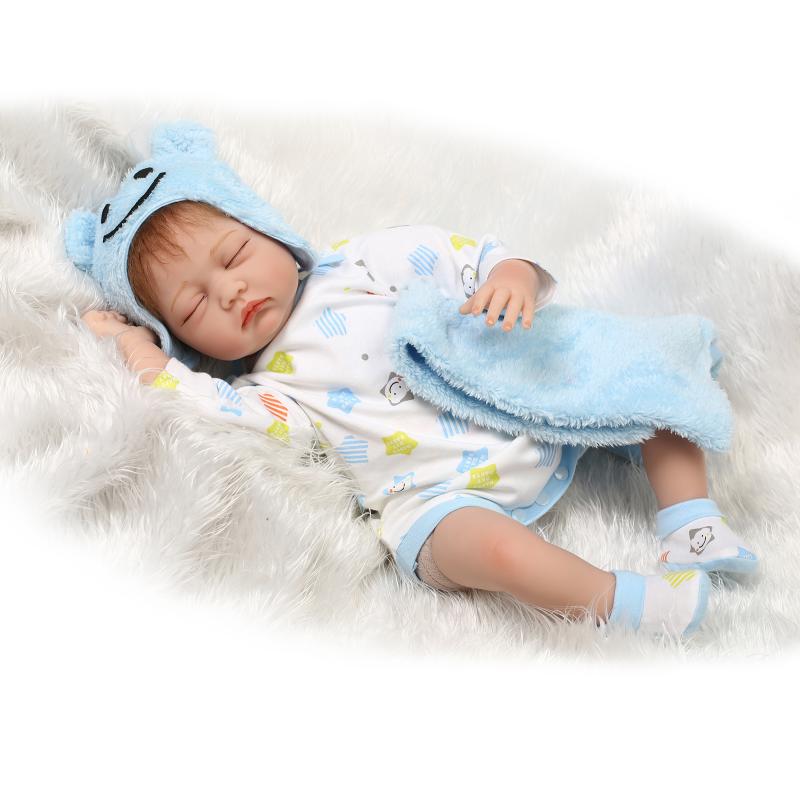 Lifelike Realistic Dolls Reborn Babies Silicone Reborn Baby Dolls for Girls Children,20 Inch Newborn Sleeping Doll with Clothes