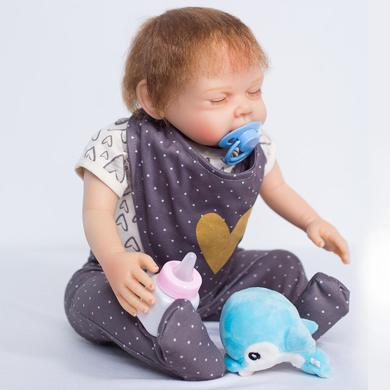 50cm Baby Reborn Realistic BeBe Reborn Doll Baby Handmade Lifelike Cotton Body Silicone Sleeping Baby Doll Toy Birthday Gifts