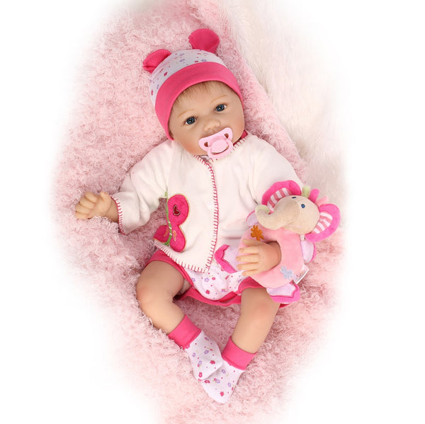 reborn baby doll silicone vinyl soft real touch 55cm with soft mohair lifelike newborn baby Christmas Gift baby alive