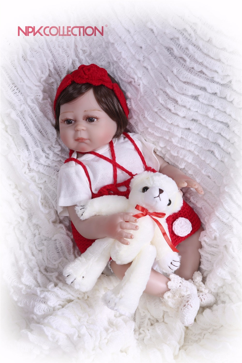 NPK 46cm Red reborn dolls soft silicone baby dolls bebe princess reborn bonecas nice clothing girafa plush doll gift kids toys