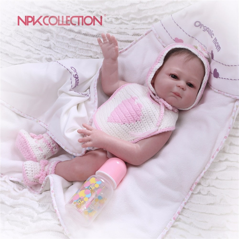 NPKCOLLECTION 2018 Full B  Silicone Reborn Baby Doll kids Playmate Gift For Girls 46cm Baby Alive Soft Toys Doll Reborn
