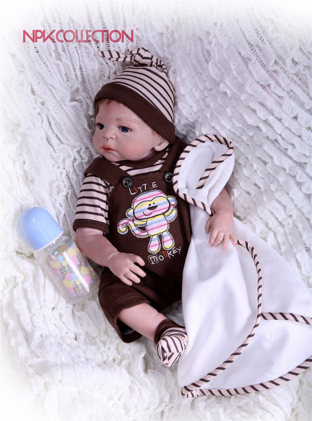 NPK 19inch 46cm Adorable Reborn Doll little Full Silicone Bebe Reborn Boy Doll Boneca C  Baby Dolls For Girls Xmas Gifts