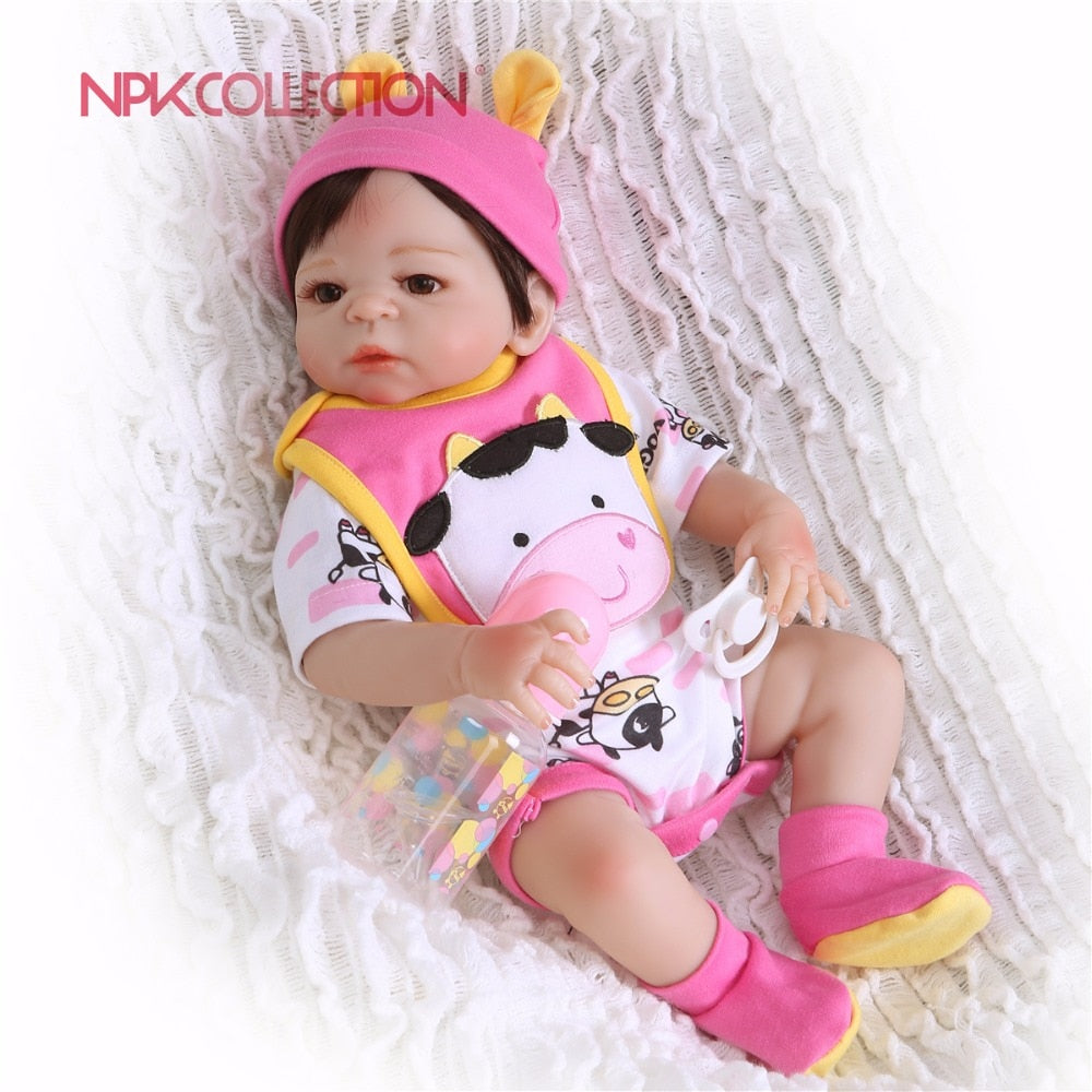 NPK 19inch 46cm Cute Cat Reborn Doll little Full Silicone Bebe Reborn Boy Doll Boneca Fashion Baby Dolls For Girls Xmas Gifts
