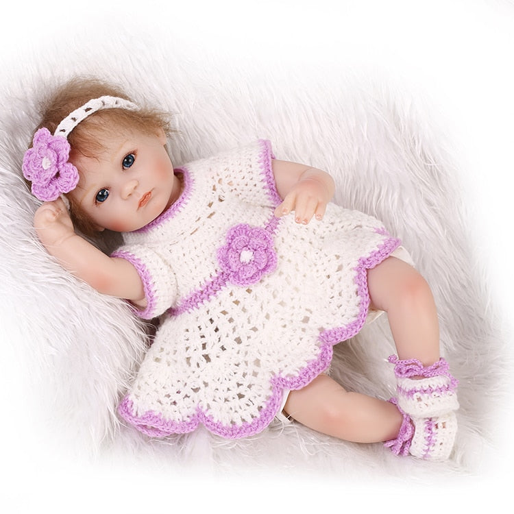 premie newborn lovely  small 17inch 40CM soft silicone vinyl real soft gentle touch reborn baby doll can put sound voice