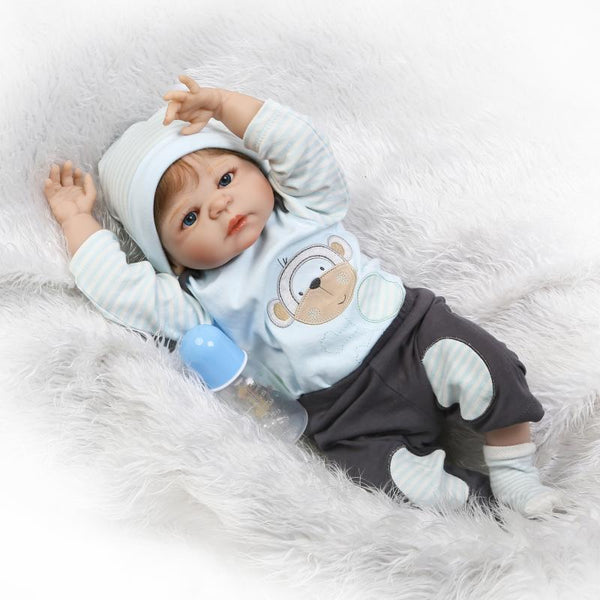 New Hot 22" Full Body Silicone Reborn Baby Girl Dolls Reborn Adora Reborn Babies Dolls For Children Gift Real Baby Alive Boneca