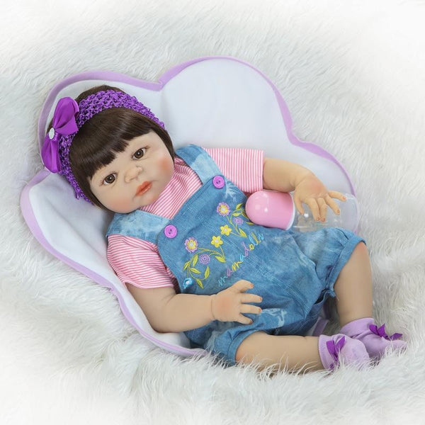 57cm Full Body Silicone Reborn Baby Doll Toys Play housse Newborn Baby Birthday Gift Christmas Present Bathe Toy for children