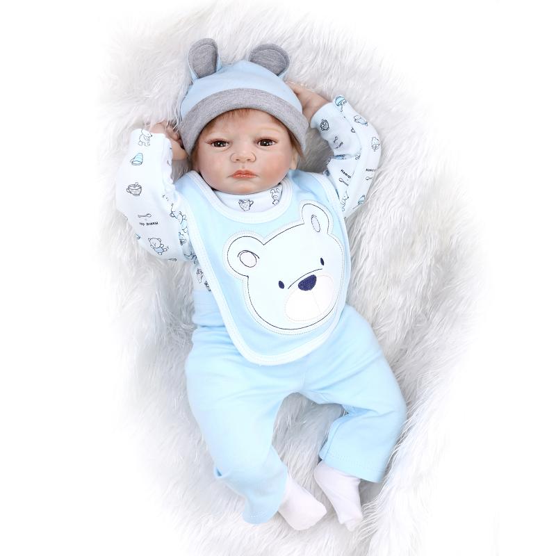 55cm Soft Silicone Dolls Toys Gifts Reborn Lifellike Nowborn Doll Nanny Training Dolls Kid's DIY Doll Christmas Gifts