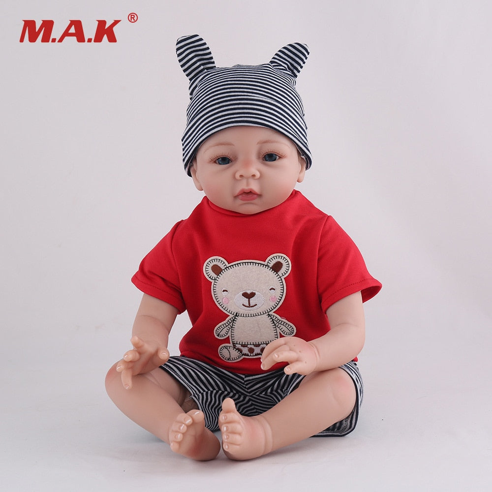 55cm Soft Silicone Reborn Boy Dolls Baby Lifelike Doll Reborn 22 Inch Full Vinyl Boneca BeBe Reborn Doll Children Gifts Toys
