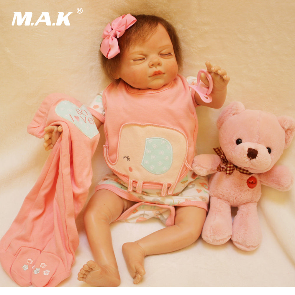 22 Inches Soft Silicone Vinyl Dolls Reborn Baby Handmade Lifelike Babies Toys bonecas Toys