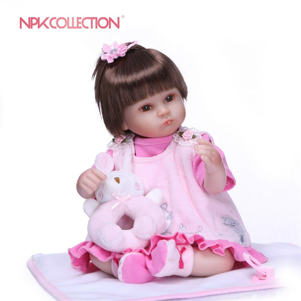 NPKCOLLECTION 16'' 40cm Silicone Reborn Baby Dolls Realist Dolls For Princess Girls Birthday Gift Vinyl Bebes Reborn Dolls Toys