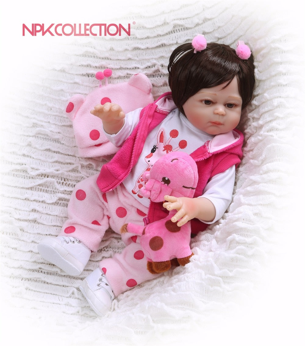 NPK 18 Inches 45cm Silicone Reborn Baby Doll kids Playmate Lifelike cute giraffe Baby Baby Dolls For Princess Children Kids Toy