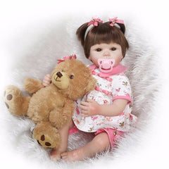 Kids bear doll Toys by NPK Collection bebe bonecas 52cm Silicone  Reborn Baby Dolls Realistic Girl Fake Babies