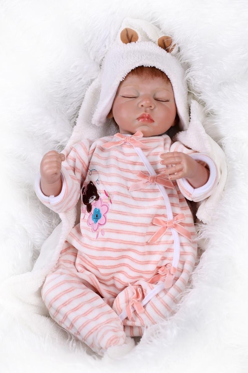 reborn babies bonecas toys for children   22" doll reborn toys/silicone sleeping
