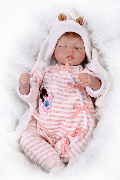 reborn babies bonecas toys for children   22" doll reborn toys/silicone sleeping