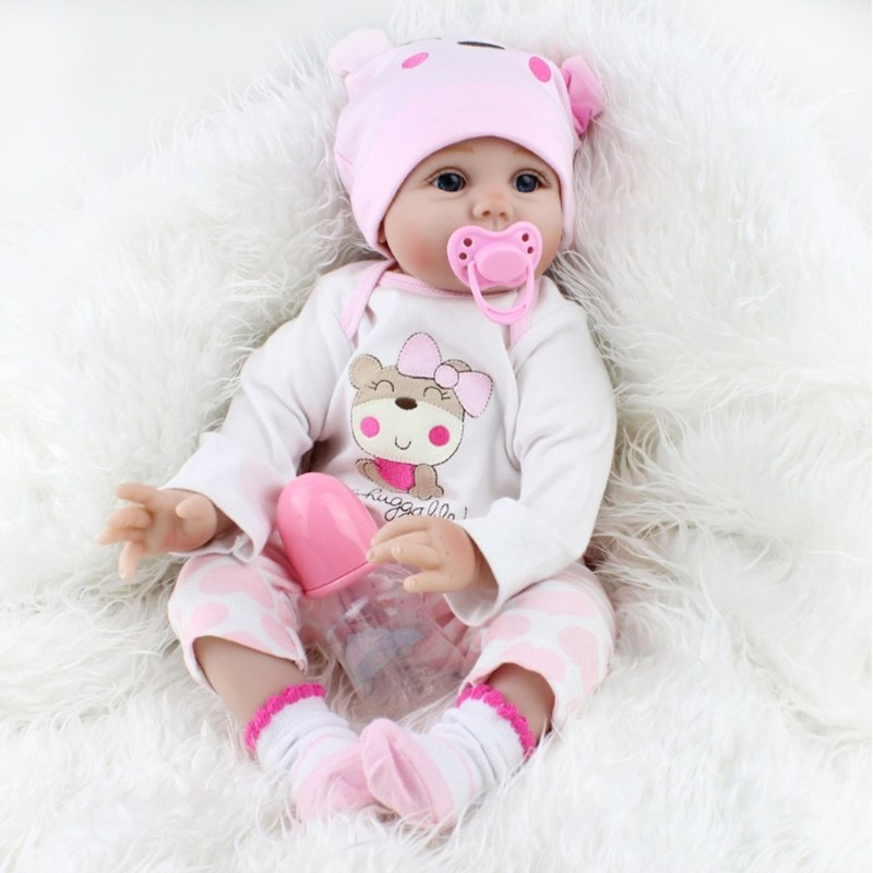 1PC Reborn Newborn Baby Realike Doll Handmade Lifelike Silicone Vinyl Weighted Alive Doll -m15