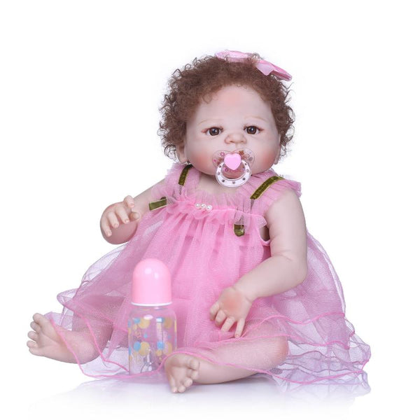 57cm full body soft silicone vinyl princess doll reborn baby kids toys for girls toddler dolls 22'' silicone baby dolls for sale