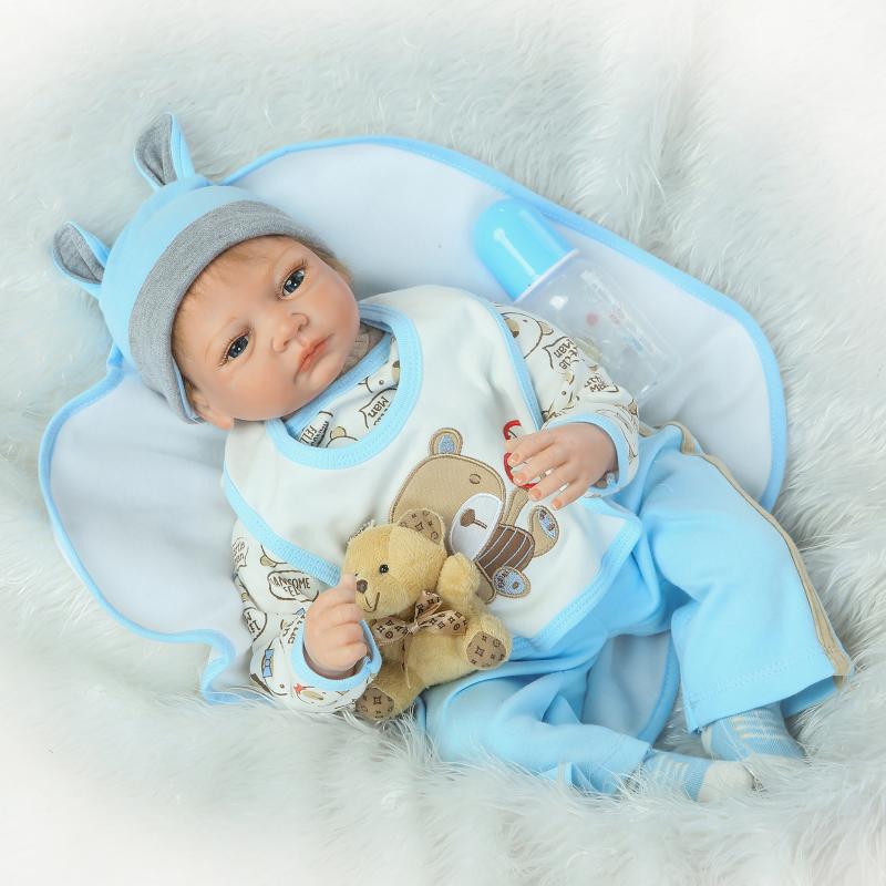 hot selling 2018 products fashion baby toys doll accessories silicone reborn dolls boys soft body vinyl toy 55cm 22'' Brinquedos