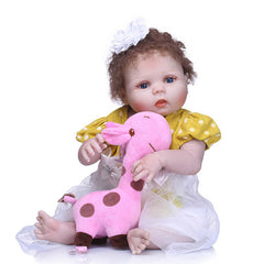 56CM/22inch Lifelike Jointed Reborn Doll Silicone Newborn Baby Princess Dolls Kids Playmate @ZJF