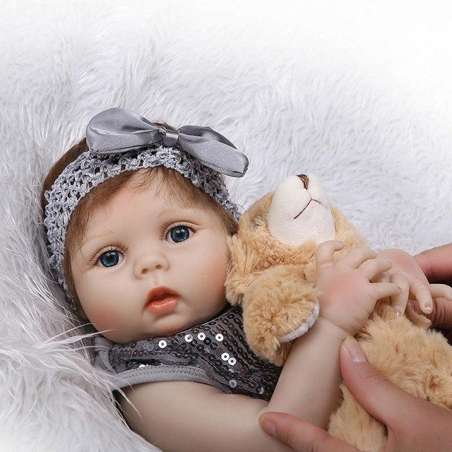 56CM Vinyl Jointed Reborn Doll Lifelike House Play Baby Dolls for Kids Playmate Christmas Gift AN88