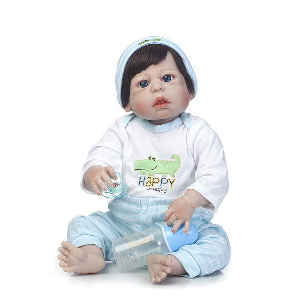 Hot Selling NPK 56cm Lifelike Reborn Newborn Doll Set Silicone Boy Baby Dolls for Kids Playmate Toy Gift