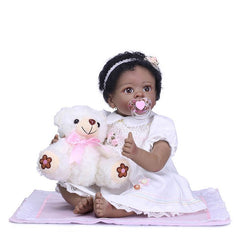 55CM Slicone Baby Jointed Reborn Dolls Lifelike Princess Girls Toy Gifts Photography Props AN88