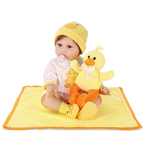 55CM Soft Vinyl Reborn Doll Lifelike Newborn House Play Baby Dolls Toy for Kids Christmas Gifts AN88
