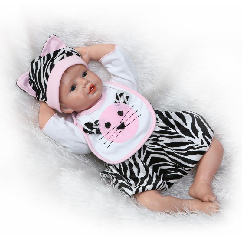 baby silicone dolls for sale 55cm Newborn Fashion Doll 22inches soft body vinyl reborn babies toys Christmas Gift New Year Gift