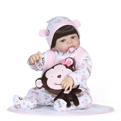 56CM/22inch 3D Jointed Lifelike Reborn Doll Soft Silicone Newborn Baby Dolls Playmate AN88