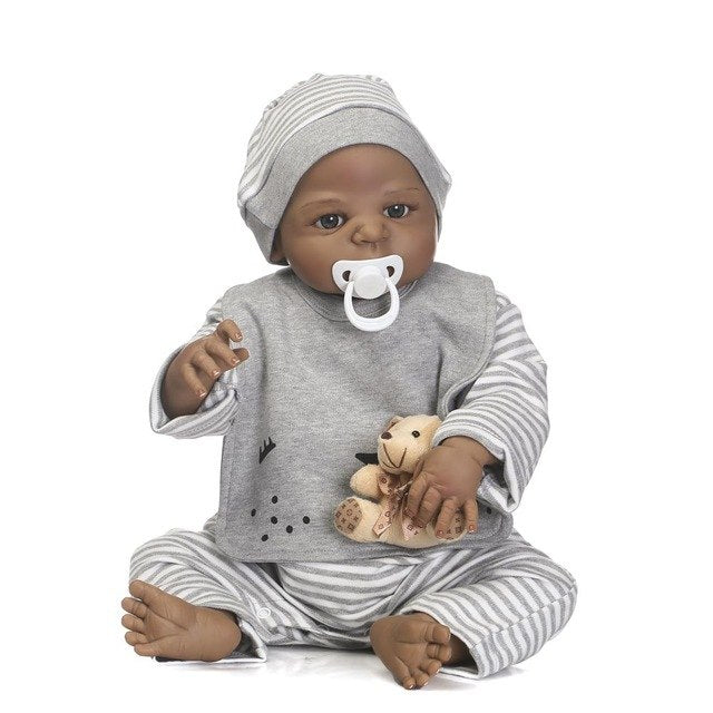 57cm/22inch NPK Baby Reborn Doll Silicone Lifelike Jointed Newborn Sleeping Doll Birthday Gift S7JN