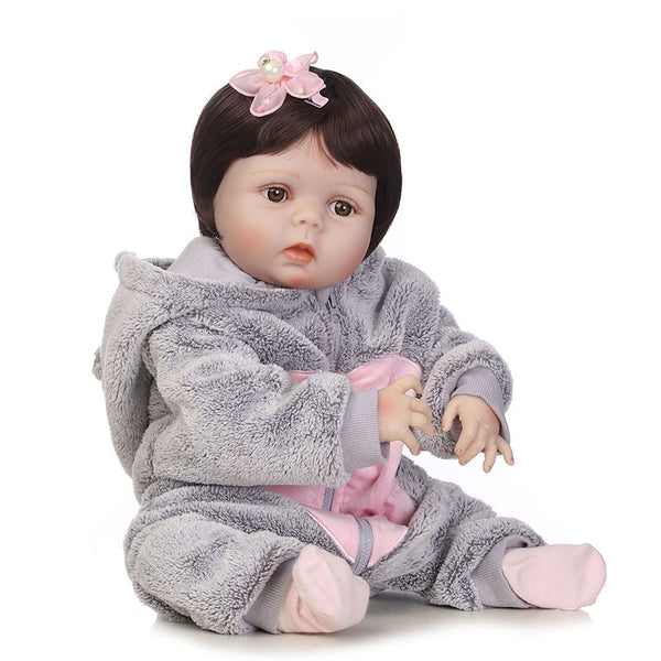 Hot Selling 56CM Full Silicone Baby Reborn Dolls Winter Clothes Lifelike Jointed Princess Girls Toy Festival Gift