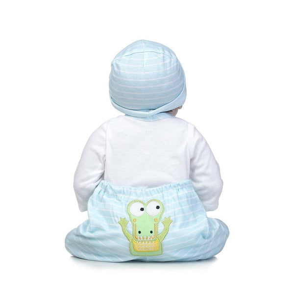 NPK 56cm Lifelike Reborn Newborn Doll Set Silicone Boy Baby Dolls for Kids Playmate Toy Gift S7JN