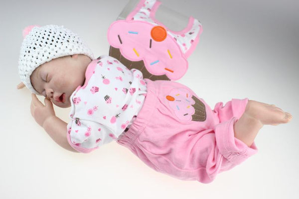About 50cm Silicone reborn baby dolls lifelike fashion baby doll toy for girl child baby new year gift have hair and bald style