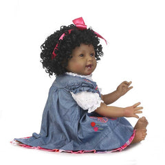 NPK 22 Inch Lifelike Reborn Newborn Doll Silicone Realistic Baby Dolls for Kids Playmat Gift YH-17