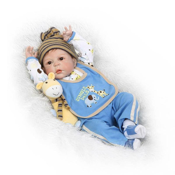 NPK 57cm Silicone Reborn Baby Doll Kids Playmate Gift Clothing Model Toys soft silicone dolls reborn for child gift play house