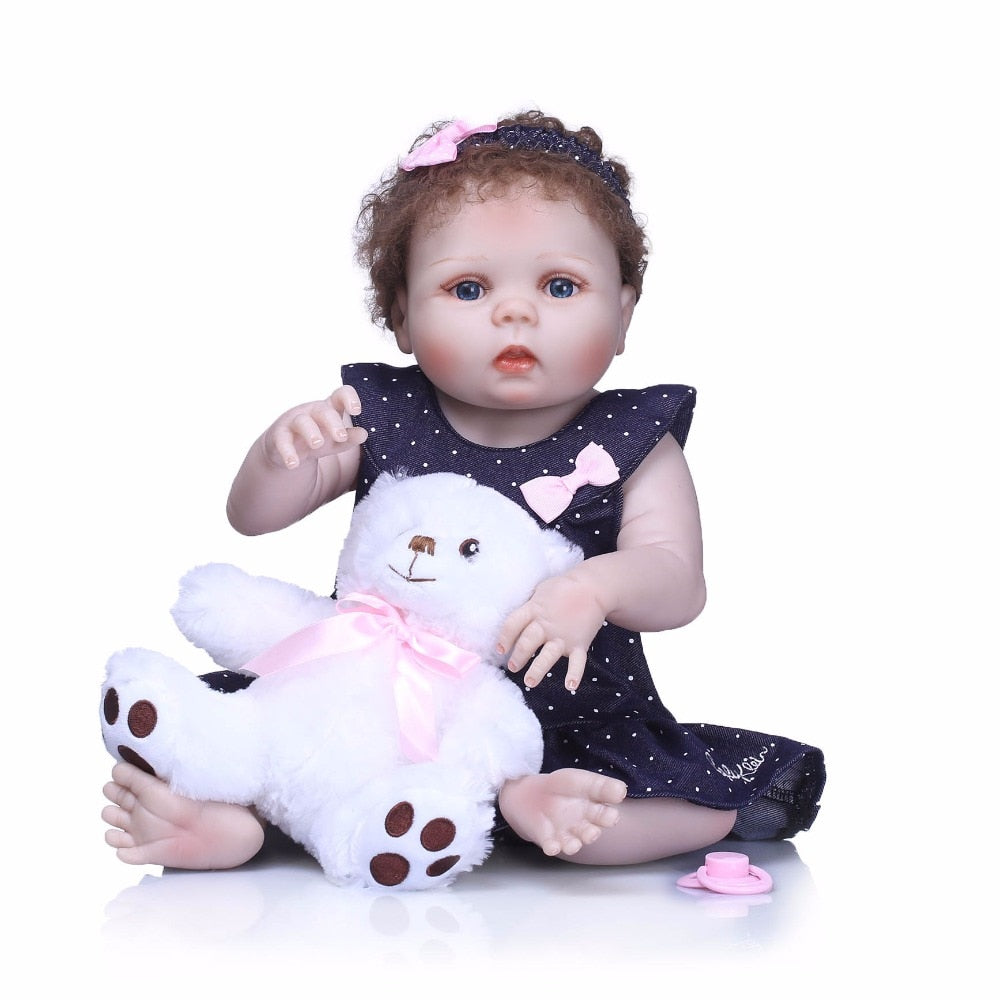 full body silicone dolls boys reborn baby doll toys for children's new year's gift 56cm Christmas present 22inches npkcollection