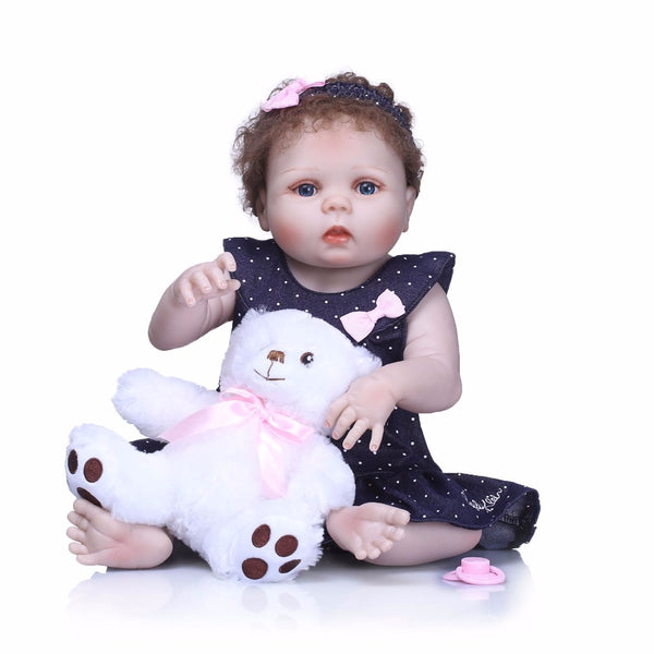 full body silicone dolls boys reborn baby doll toys for children's new year's gift 56cm Christmas present 22inches npkcollection