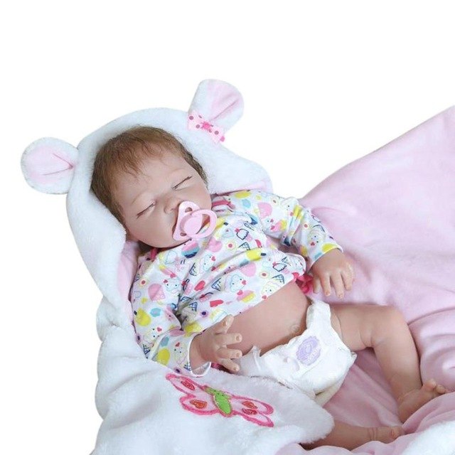 NPK 55cm Cute Silicone Reborn Baby Doll Kid Sleeping Playmate Soft Toy  Baby Doll Toy Newborn Birthday Gift