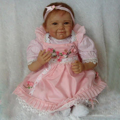 55CM Girls Smile Realistic Lifelike Silicone Reborn Newborn Baby Alive Doll Play House Toy Exquisite Birthday Gift For Girls