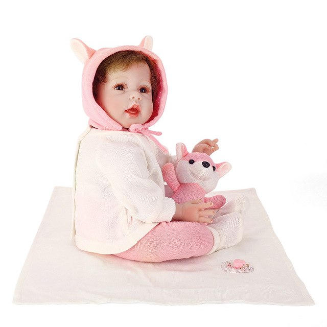 55CM Soft Vinyl Reborn Doll Lifelike Baby House Play Dolls Toy for Kids Playmate Christmas Gifts YH-17