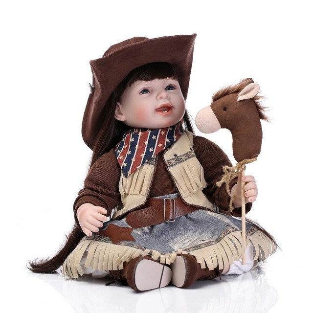 22" silicone reborn baby doll toys cowboy tiwns 55 cm bebe lovely  Fashion Ethnic Dolls for child gift for mom playmate Handmade
