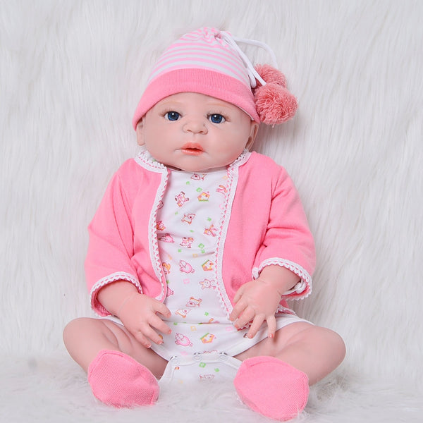 Hot Sale 23 Inch Reborn Dolls Babies Lifelike Full Silicone Vinyl Realistic Doll Reborn For 2018 Princess Girls Birthday Gifts