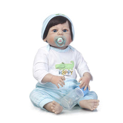 NPK 56cm Lifelike Reborn Newborn Doll Set Silicone Boy Baby Dolls for Kids Playmate Toy Gift M09