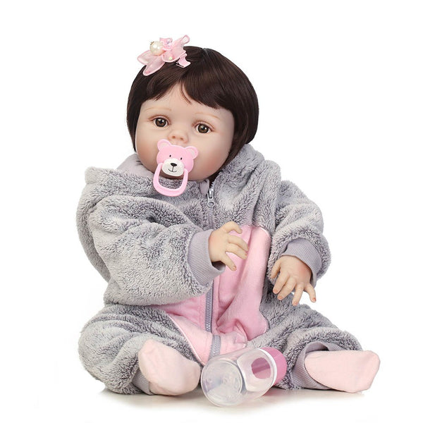 56CM Full Silicone Baby Reborn Dolls Lifelike Jointed Princess Girls Toy Festival Gift M09