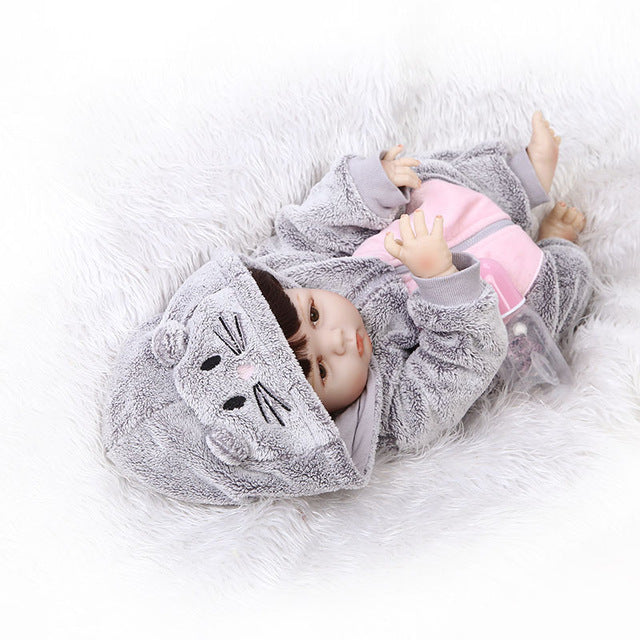 56CM Full Silicone Baby Reborn Dolls Lifelike Jointed Princess Girls Toy Festival Gift M09