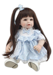52CM Long Hair Reborn Toddler Baby Girl Twins Doll Smling Newborn Girl Doll in Princess Dress Girls Toys Birthday Xmas Gifts