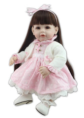 52CM Long Hair Reborn Toddler Baby Girl Twins Doll Smling Newborn Girl Doll in Princess Dress Girls Toys Birthday Xmas Gifts